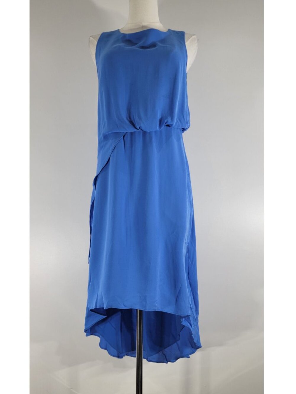 Kobi Halperin 100% Silk Asymmetrical High-Low Cocktail Dress Blue Womens Size 6 - Picture 2 of 8